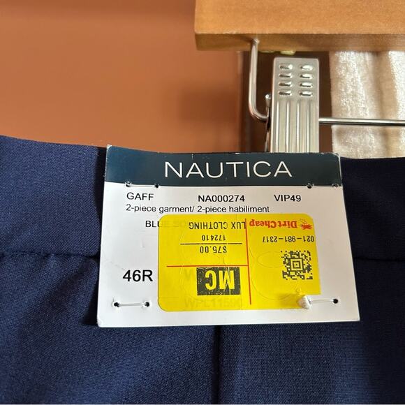 Nautica Men's Modern-Fit Bi-Stretch Dress Pants Navy Blue Flat Front NEW W41 - Picture 4 of 5